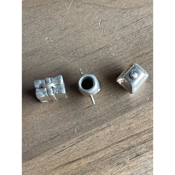 Silver Tone Travel-Themed Bead Charms For Bracelets & Necklaces Set of 3 - Picture 4 of 8